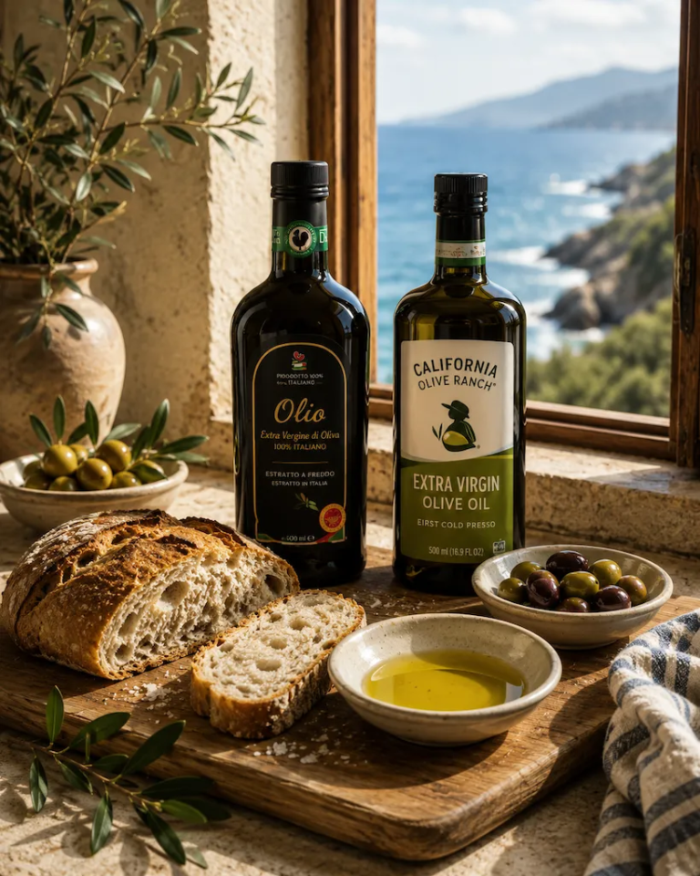 California and Italian Olive Oil