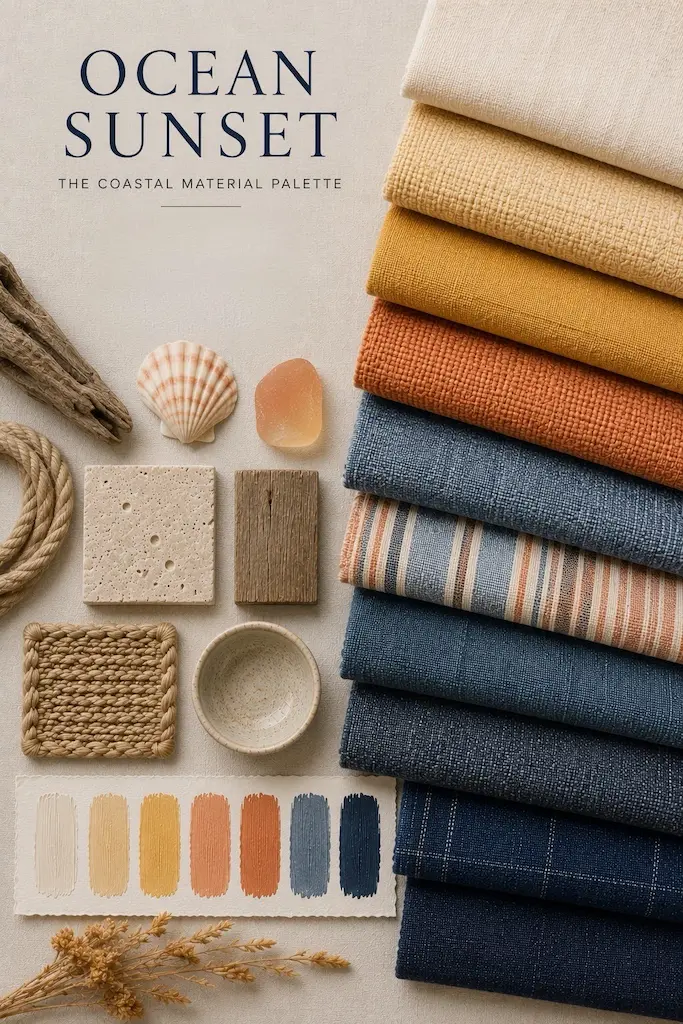 Golden light, terracotta cliffs and deepening blue horizons prove that coastal interiors don't have to be blue and white.