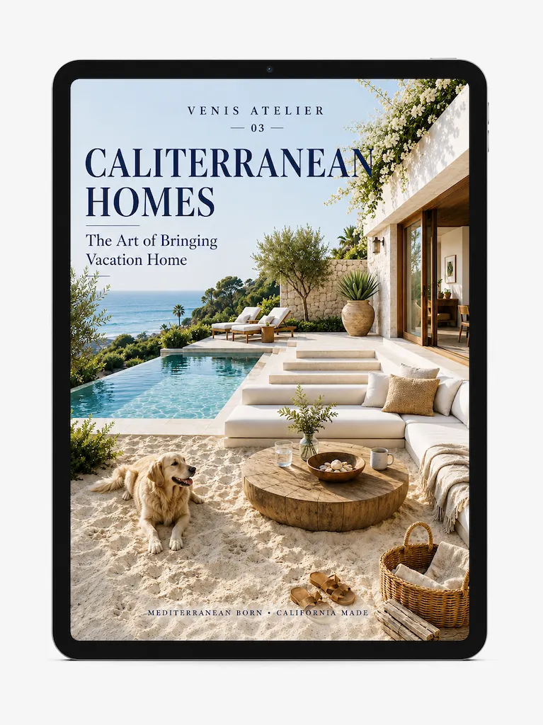 CALITERRANEAN HOMES 2 Caliterranean Homes Volume 03 digital journal cover featuring a contemporary California–Mediterranean coastal home with open indoor-outdoor living overlooking the ocean.