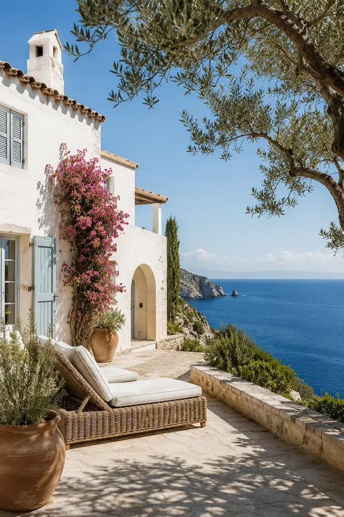 Mediterranean Villas & California Cottages 4 The Mediterranean Villa looking over the sea