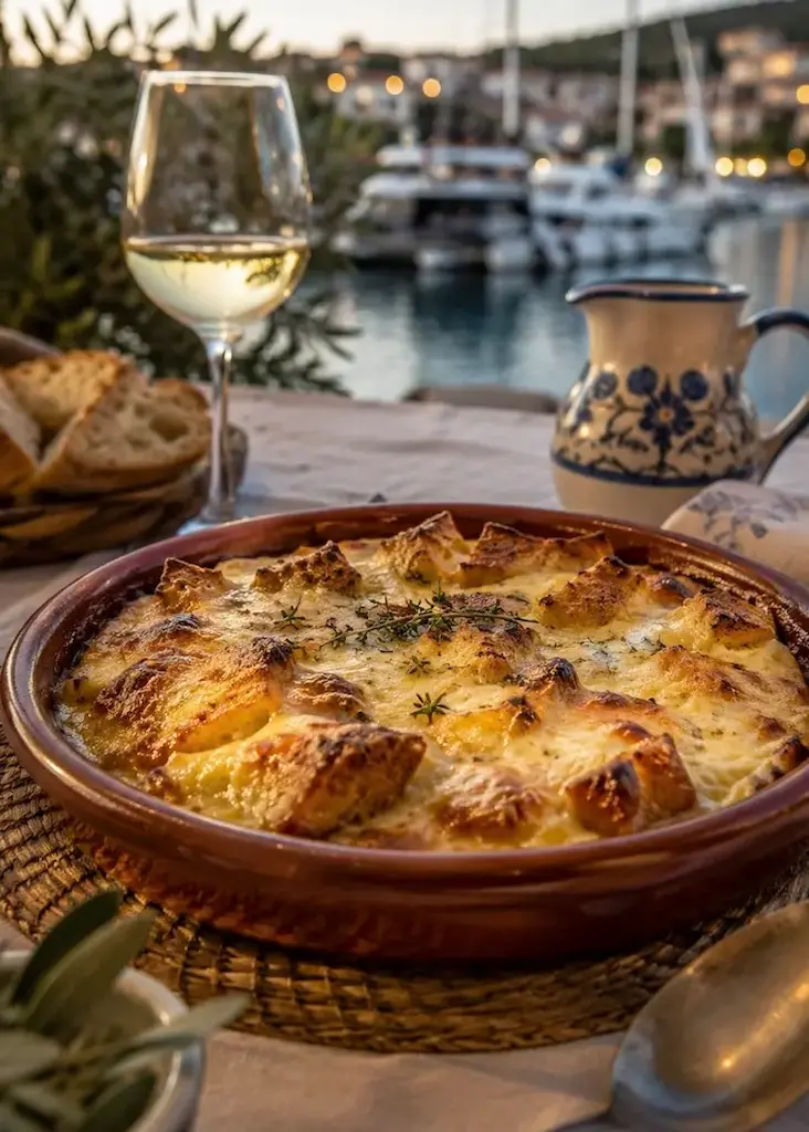 Traditional zuppa gallurese